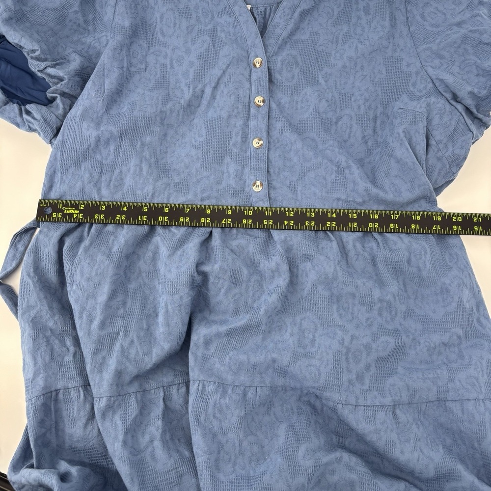 Baltic Born Camille Midi Dress Blue‎ Tiered Puff Sleeve Women's 2XL Lined Floral - Picture 8 of 9
